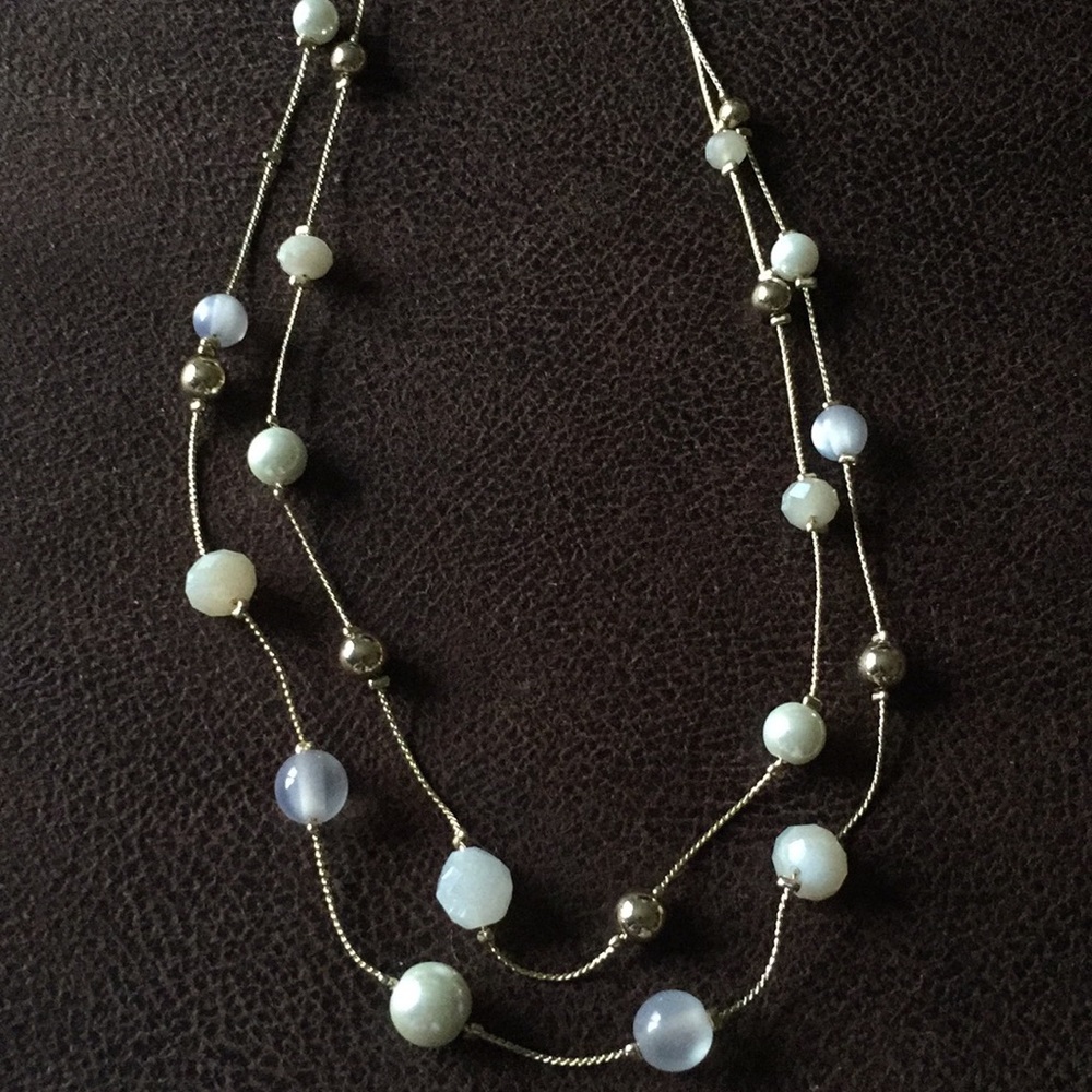 Delicate short double chain necklace